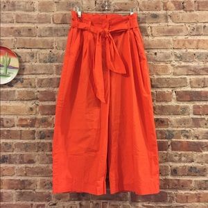 JCrew orange Poplin cropped pant